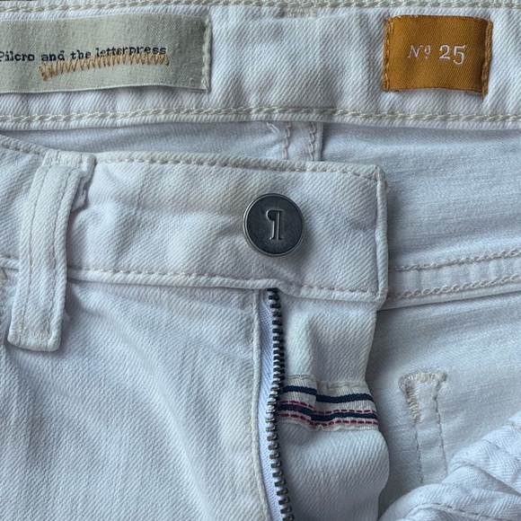 Anthropologie Pilcro & The Letterpress Rolled Denim STET Light Cream Shorts 25 - Picture 6 of 12